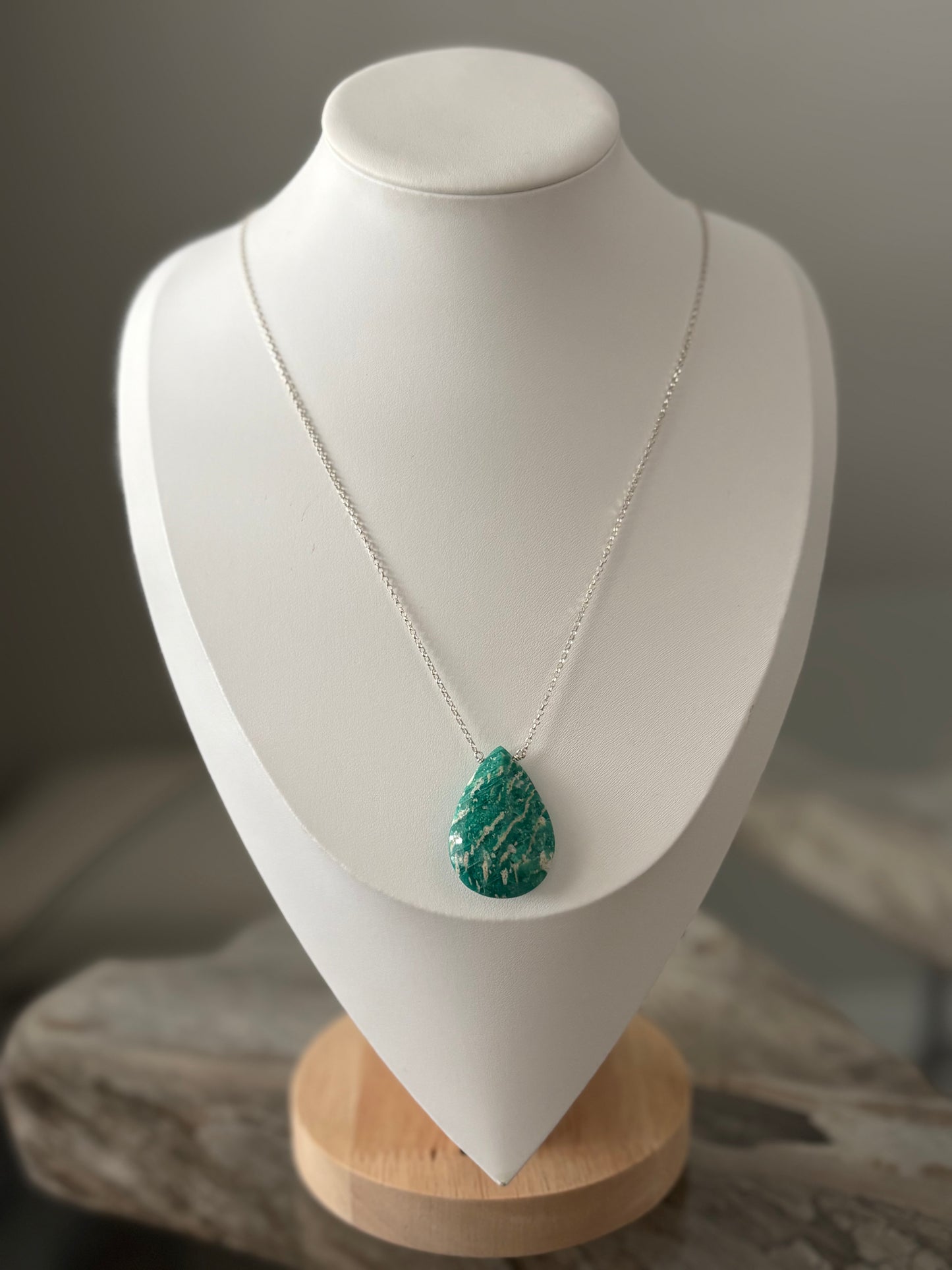 Russian Amazonite Sterling Chain Necklace