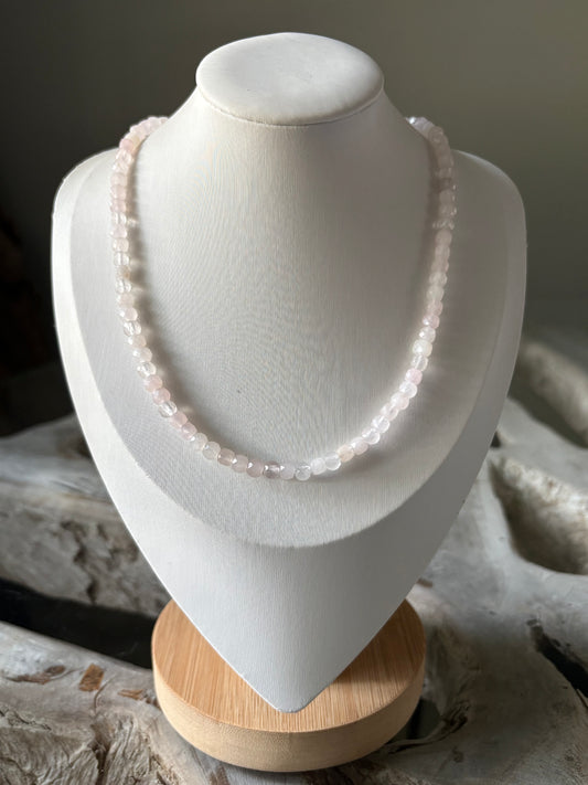 Rose Quartz Cube Necklace