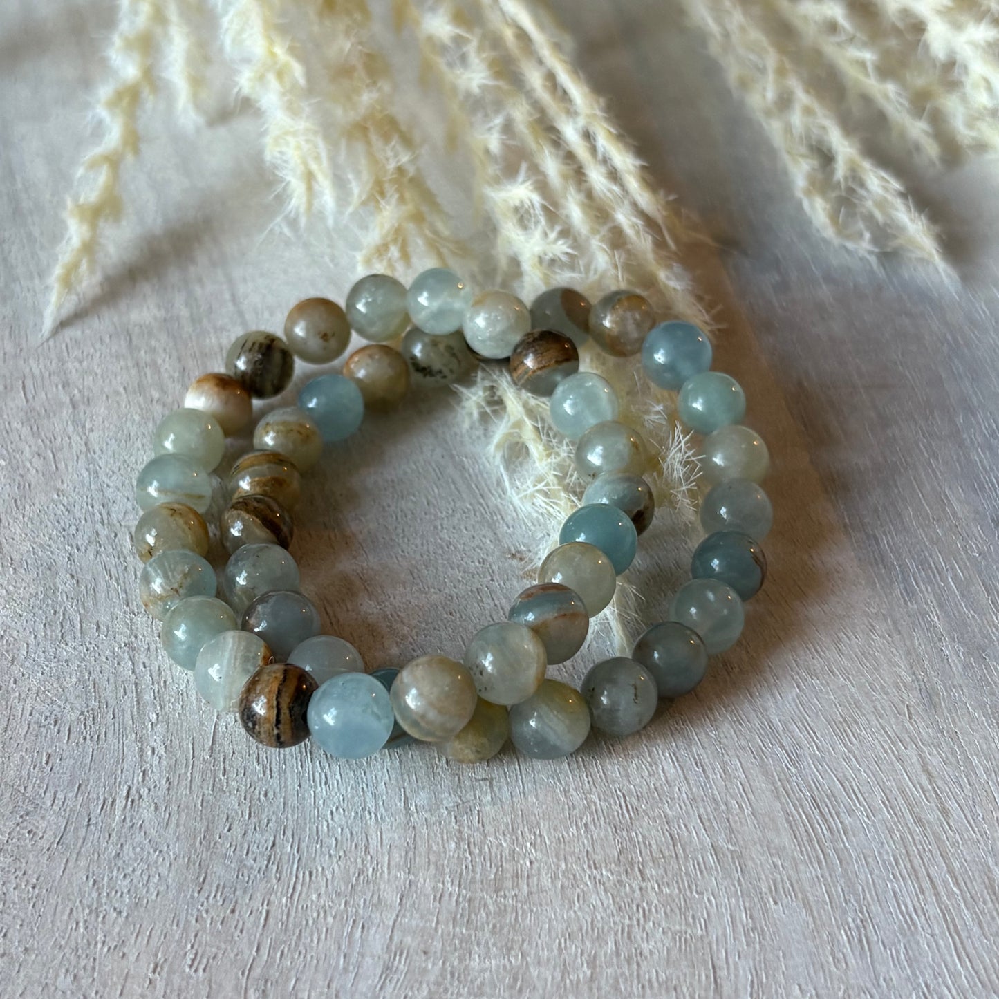 Lemurian Aquatine Calcite Bracelet