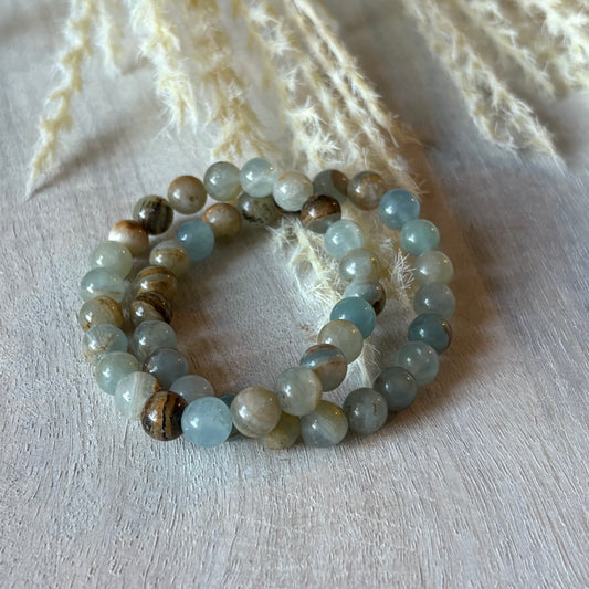Lemurian Aquatine Calcite Bracelet
