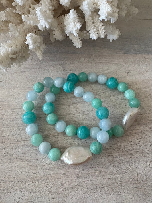 Mixed Gemstone and Pearl Bracelet