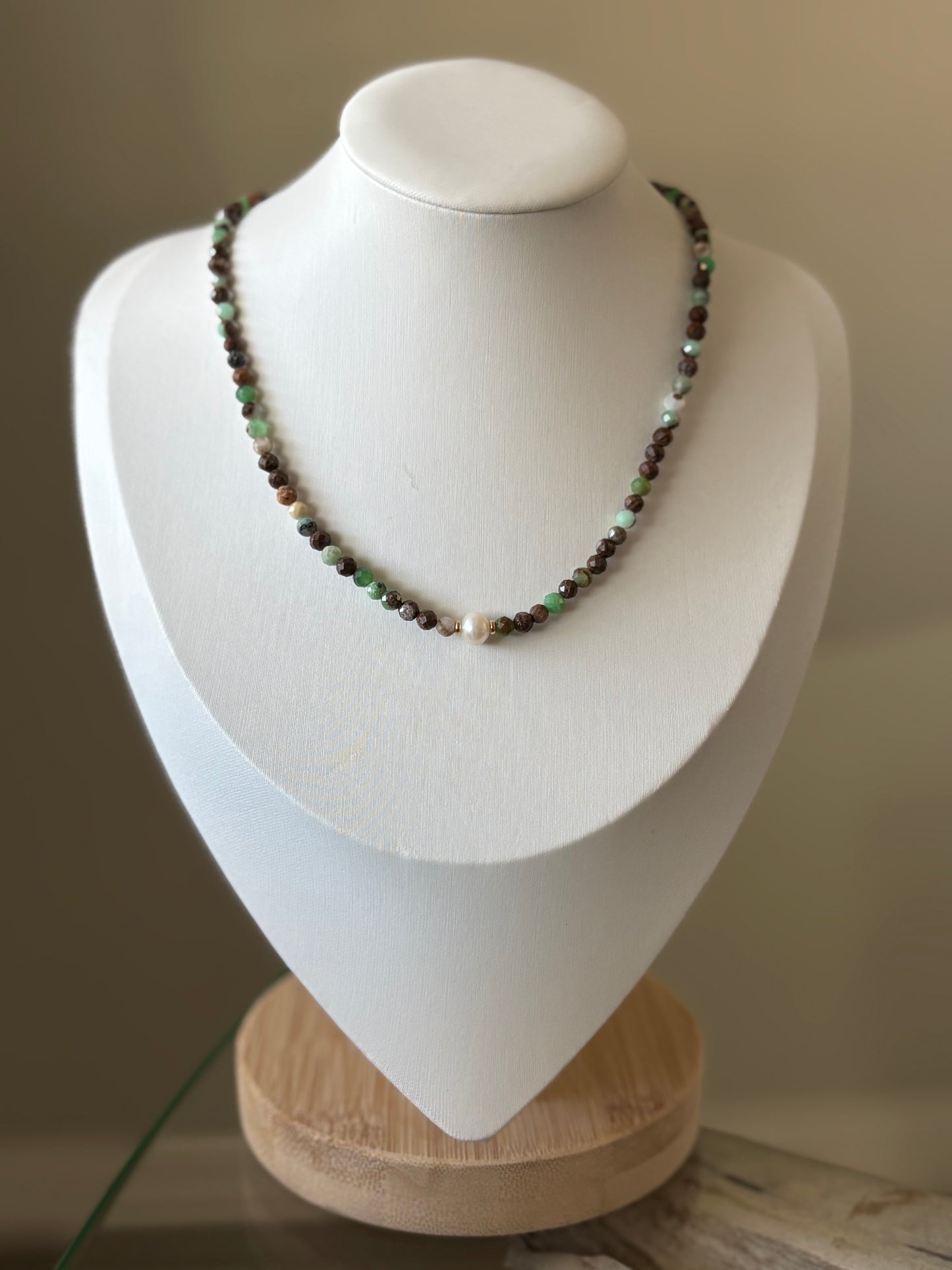 Chrysoprase Pearl Necklace