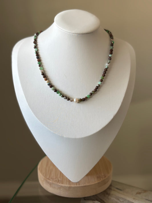 Chrysoprase Pearl Necklace