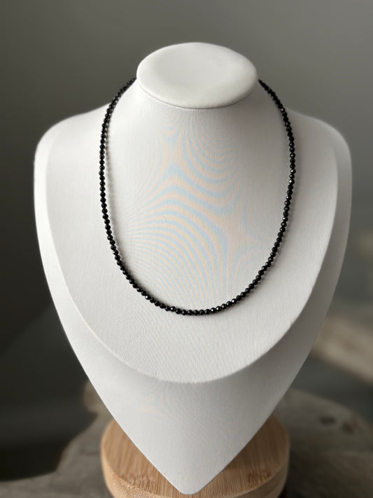 Black Tourmaline 3mm Necklace