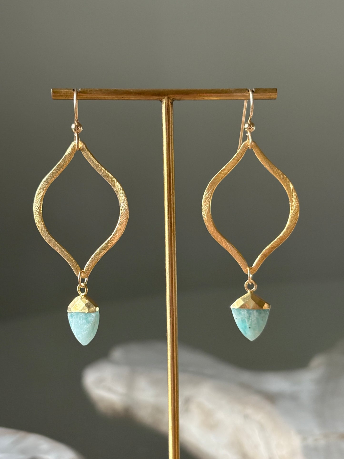Amazonite Marquise Earrings
