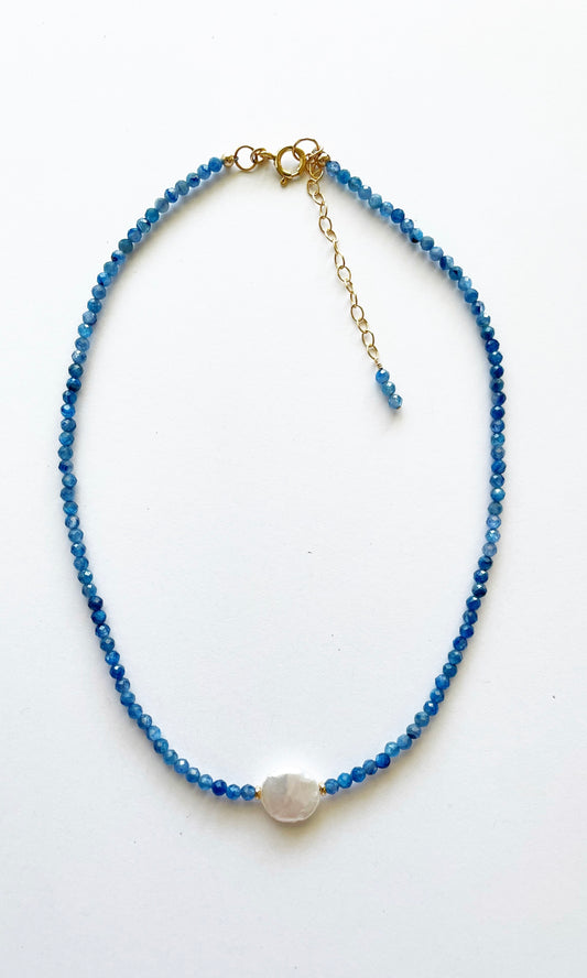 Kyanite and Pearl Necklace