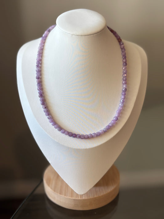 Light Lepidolite Cube Necklace
