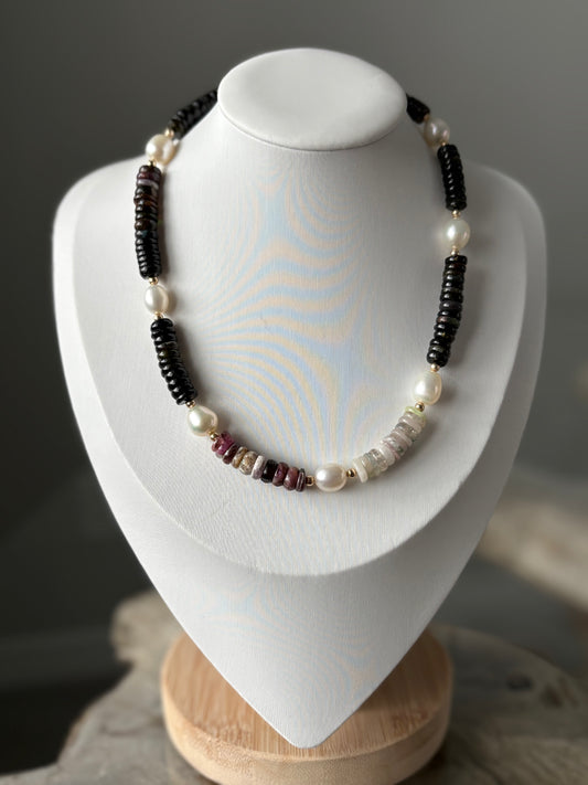 Tourmaline and Pearl Necklace