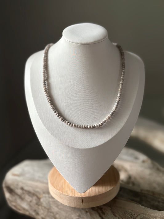 Simple Grey Silverite Necklace