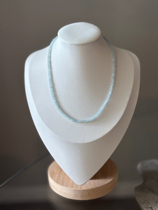 Delicate Aquamarine Necklace 14"