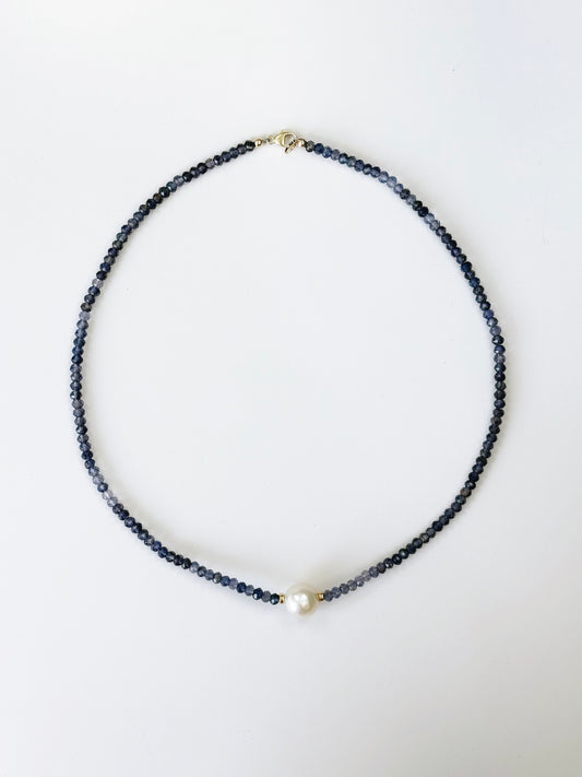 Iolite and Pearl Necklace