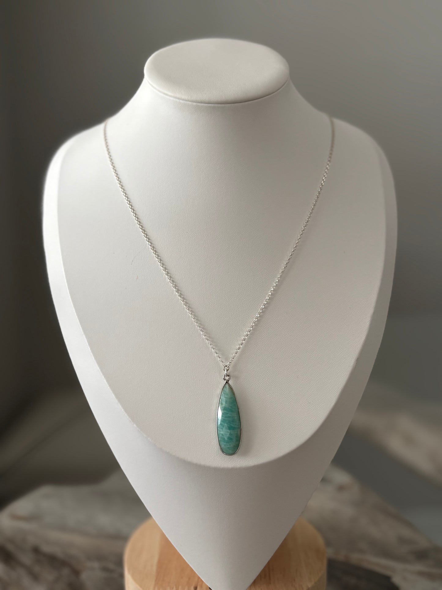 Amazonite Sterling Chain Necklace