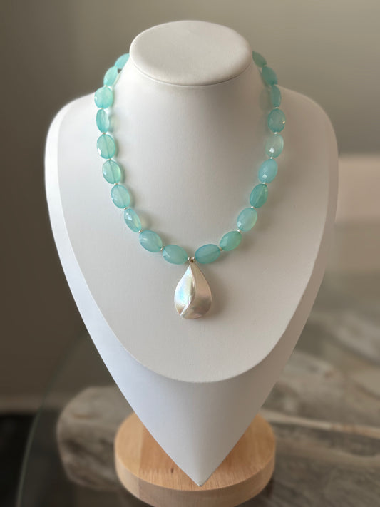 Chalcedony and Mother of Pearl Necklace