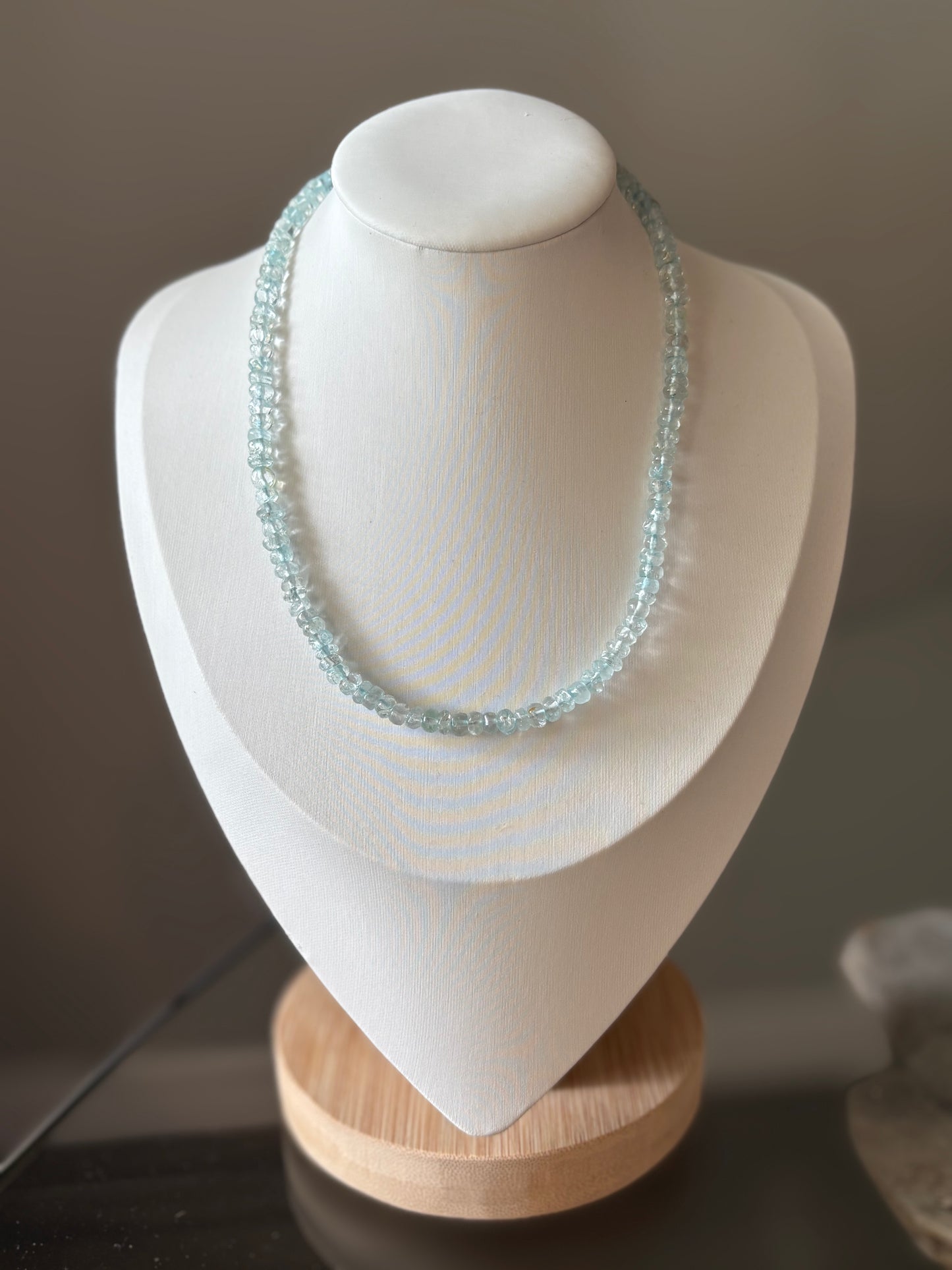 Irregular Aquamarine Necklace 14"