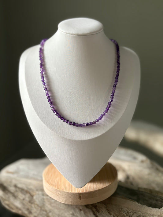 Amethyst Necklace 14"