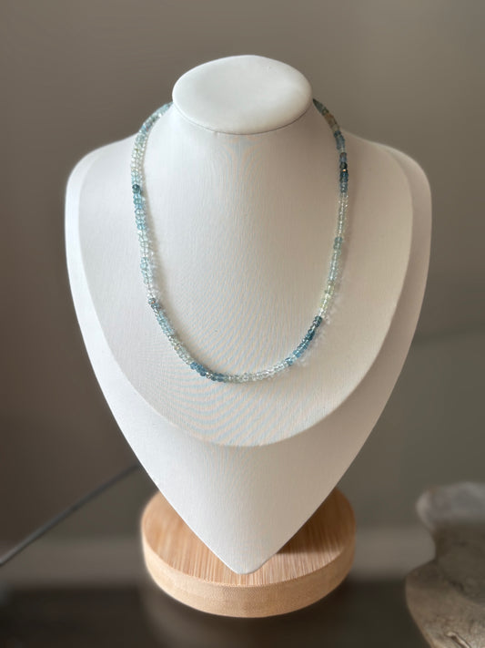 Delicate Aquamarine Necklace 14"