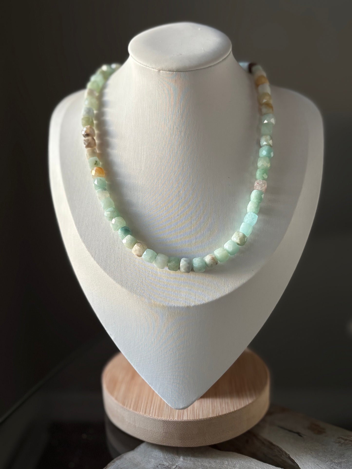 Amazonite Cube Necklace