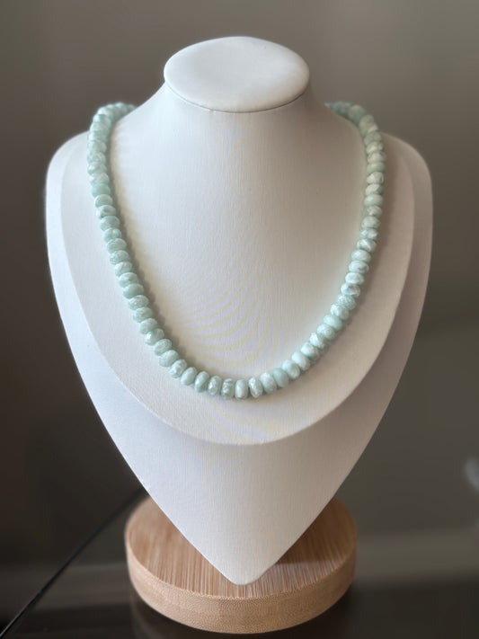 Chunky Green Moonstone Necklace