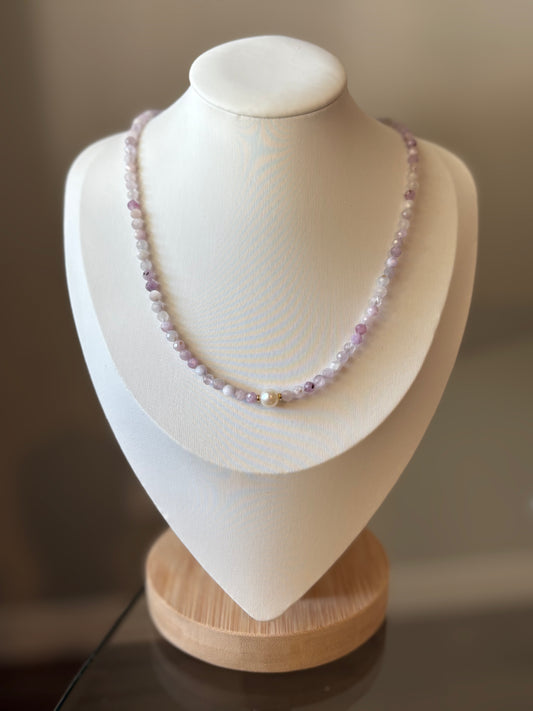 Lepidolite Pearl Necklace