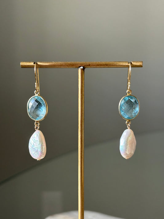 Topaz Pearl Earrings