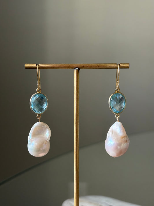 Topaz Pearl Earrings
