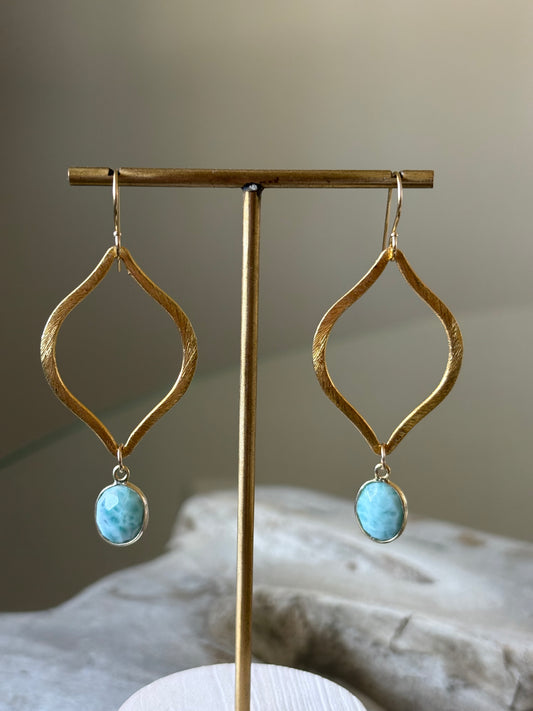 Larimar Marquise Earrings