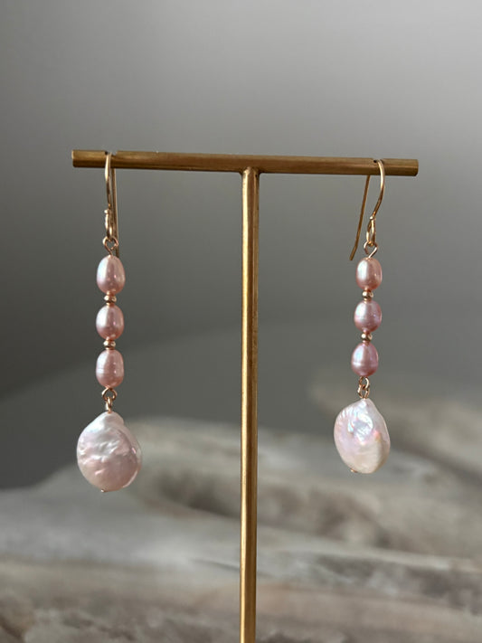 Mauve Pearl Earrings