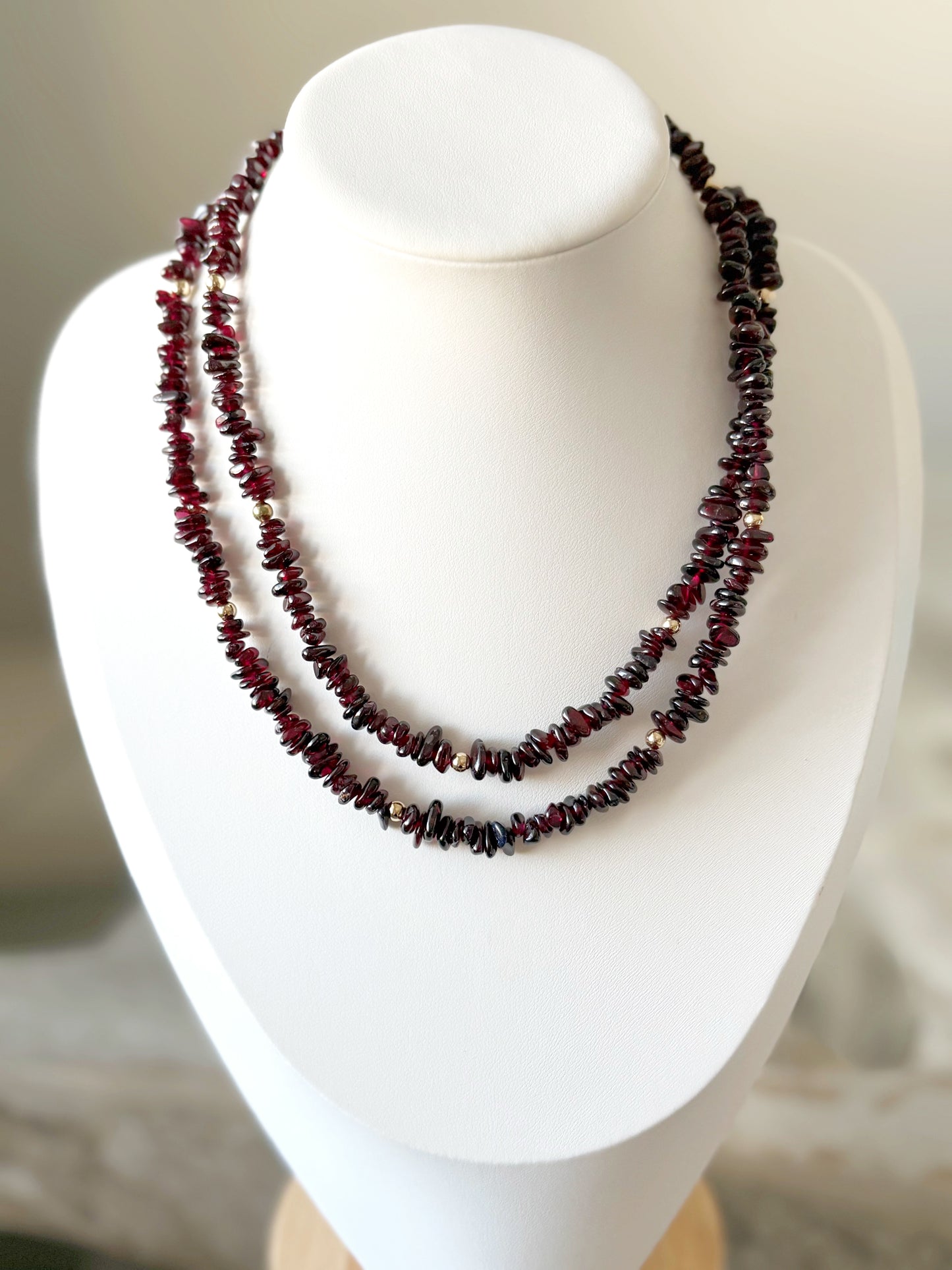 Long Garnet Necklace