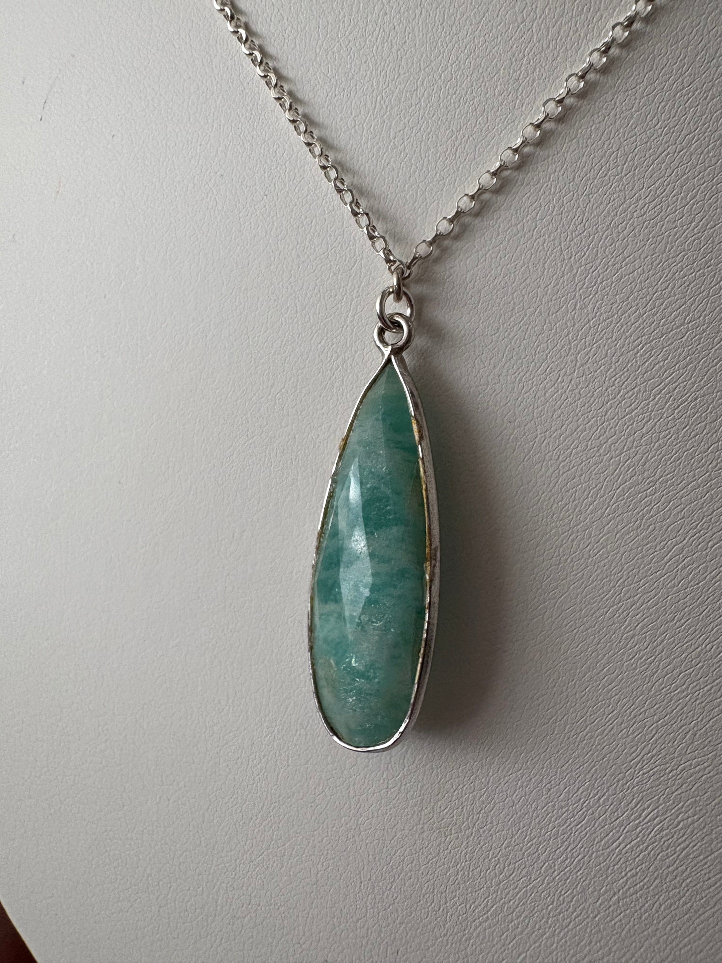 Amazonite Sterling Chain Necklace