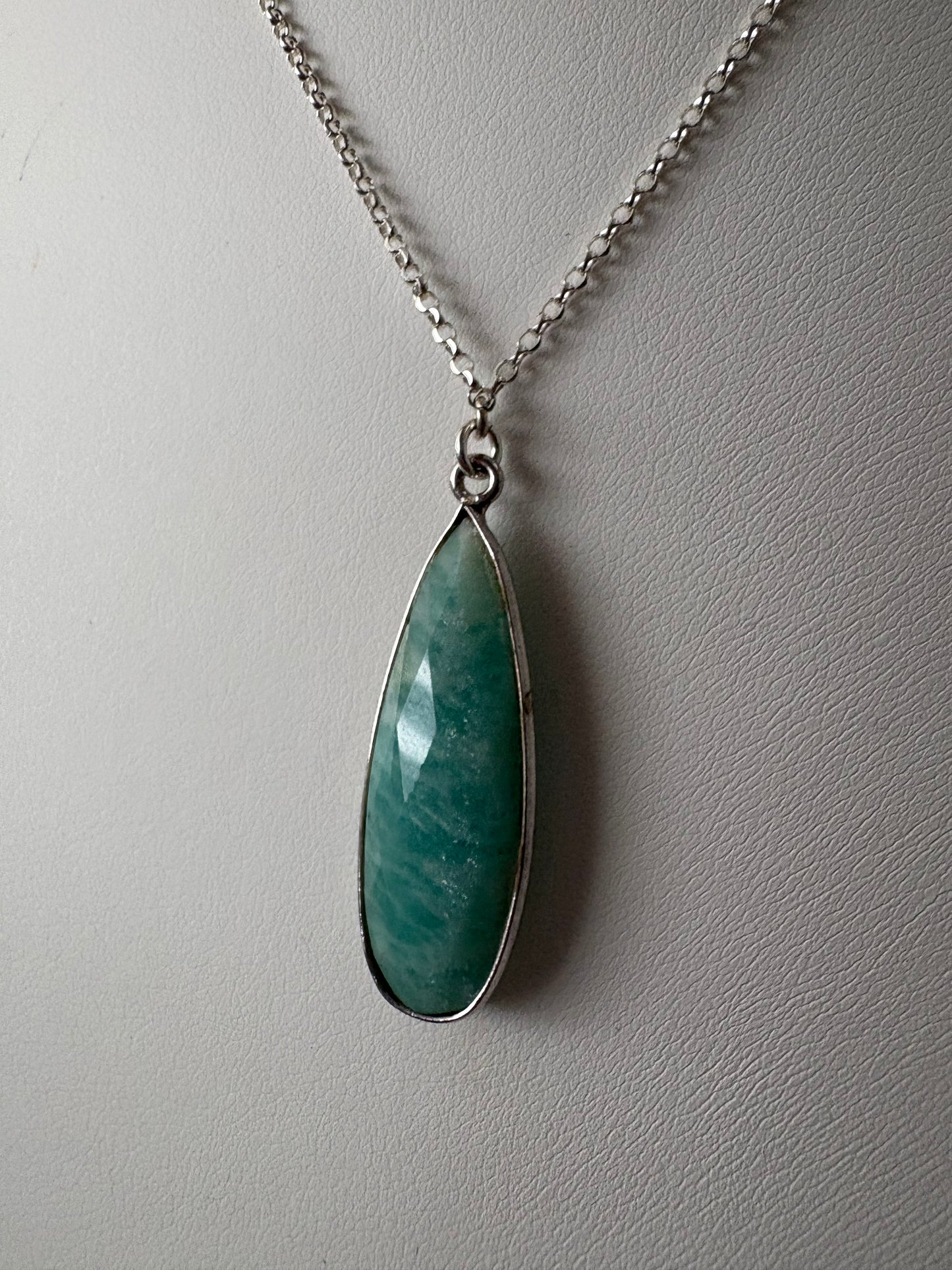 Amazonite Sterling Chain Necklace
