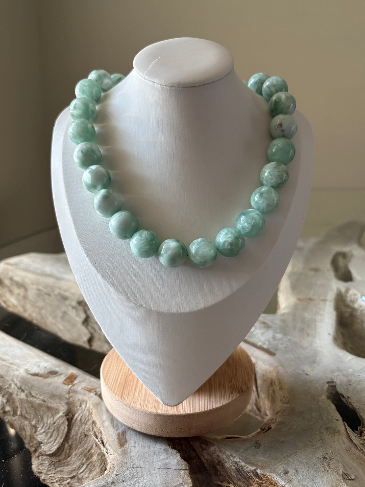 Chunky Green Moonstone Necklace