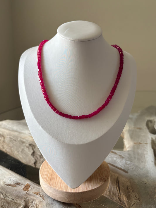 Ruby Cube Necklace