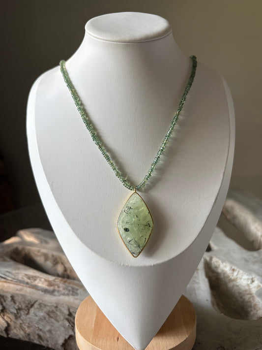 Green Apatite and Prehnite Necklace