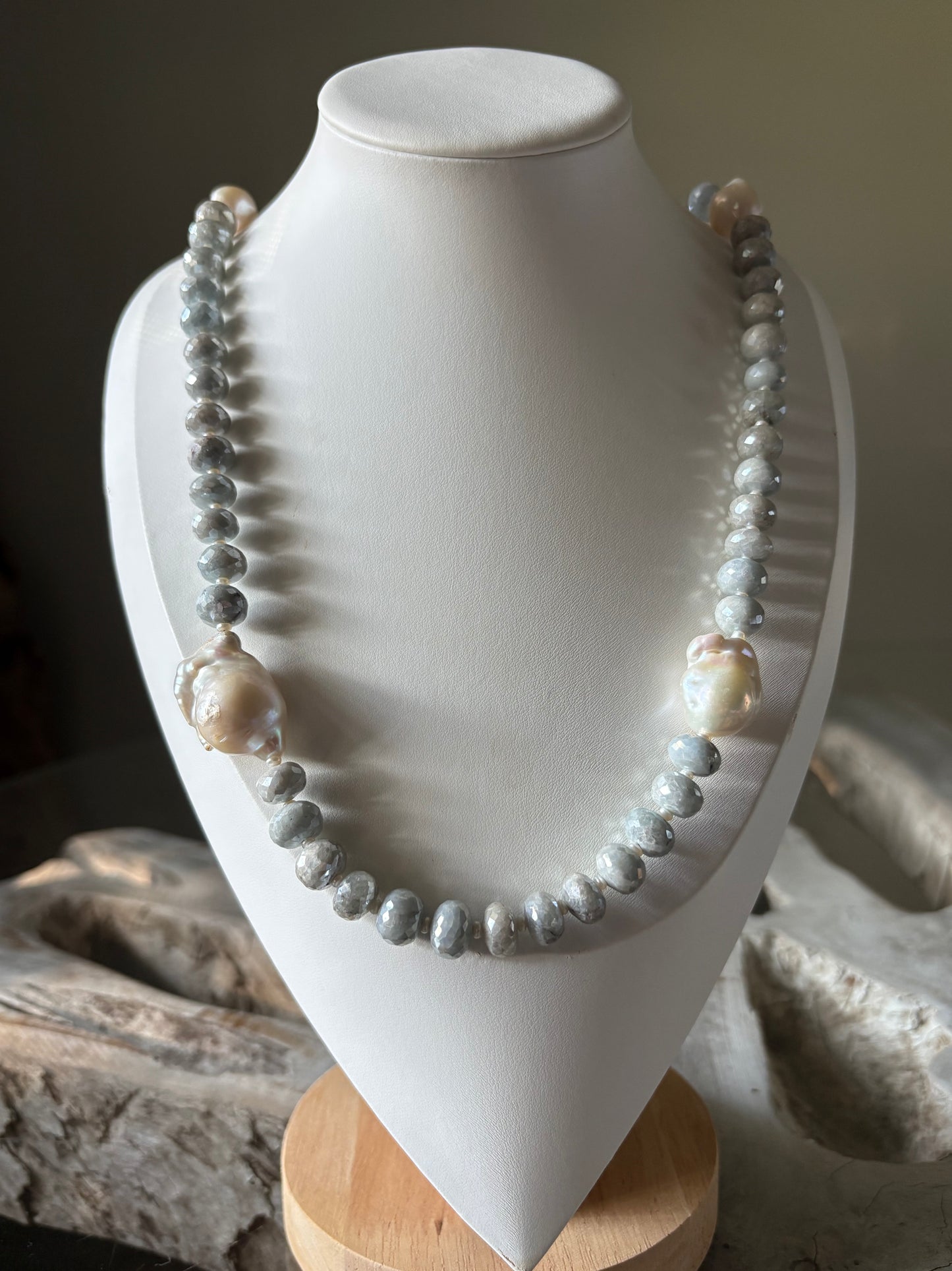 Aquamarine and Pearl Necklace
