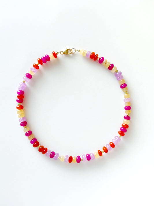 Multi Summer Gemstone Mix Necklace