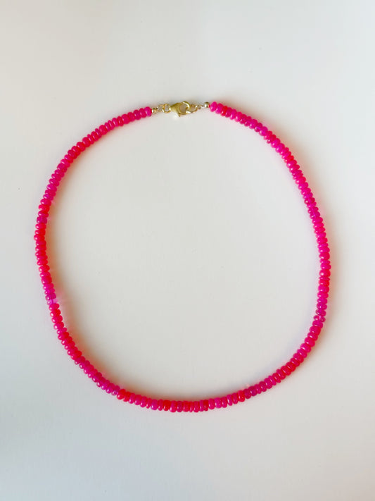 Pink Ethiopian Opal Necklace