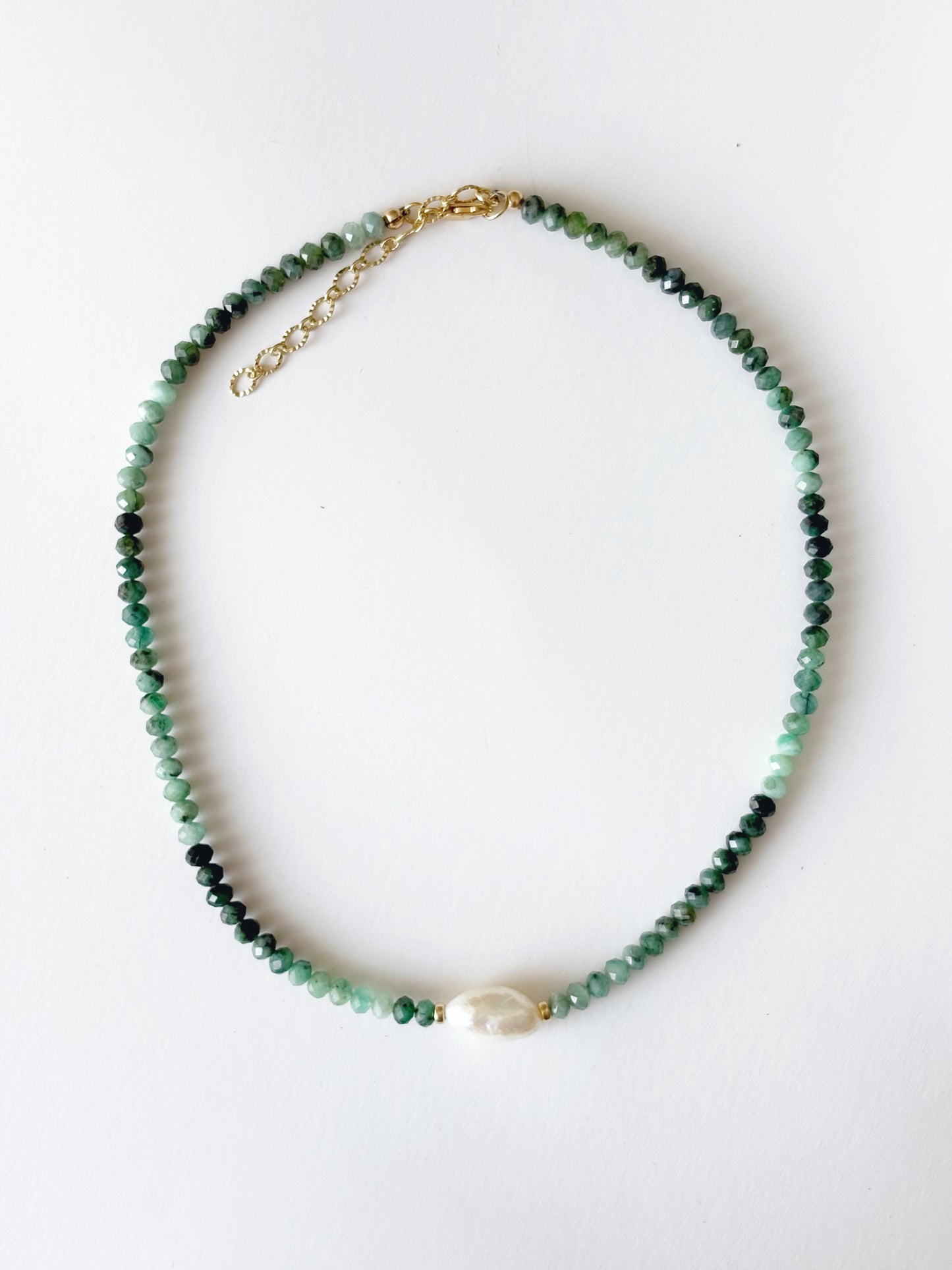 Grandidierite and Pearl Necklace