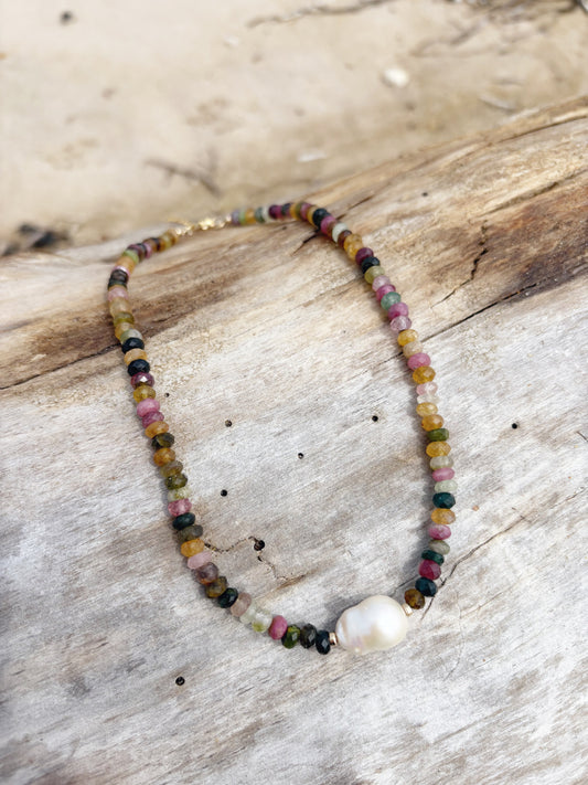 Tourmaline and Pearl Necklace