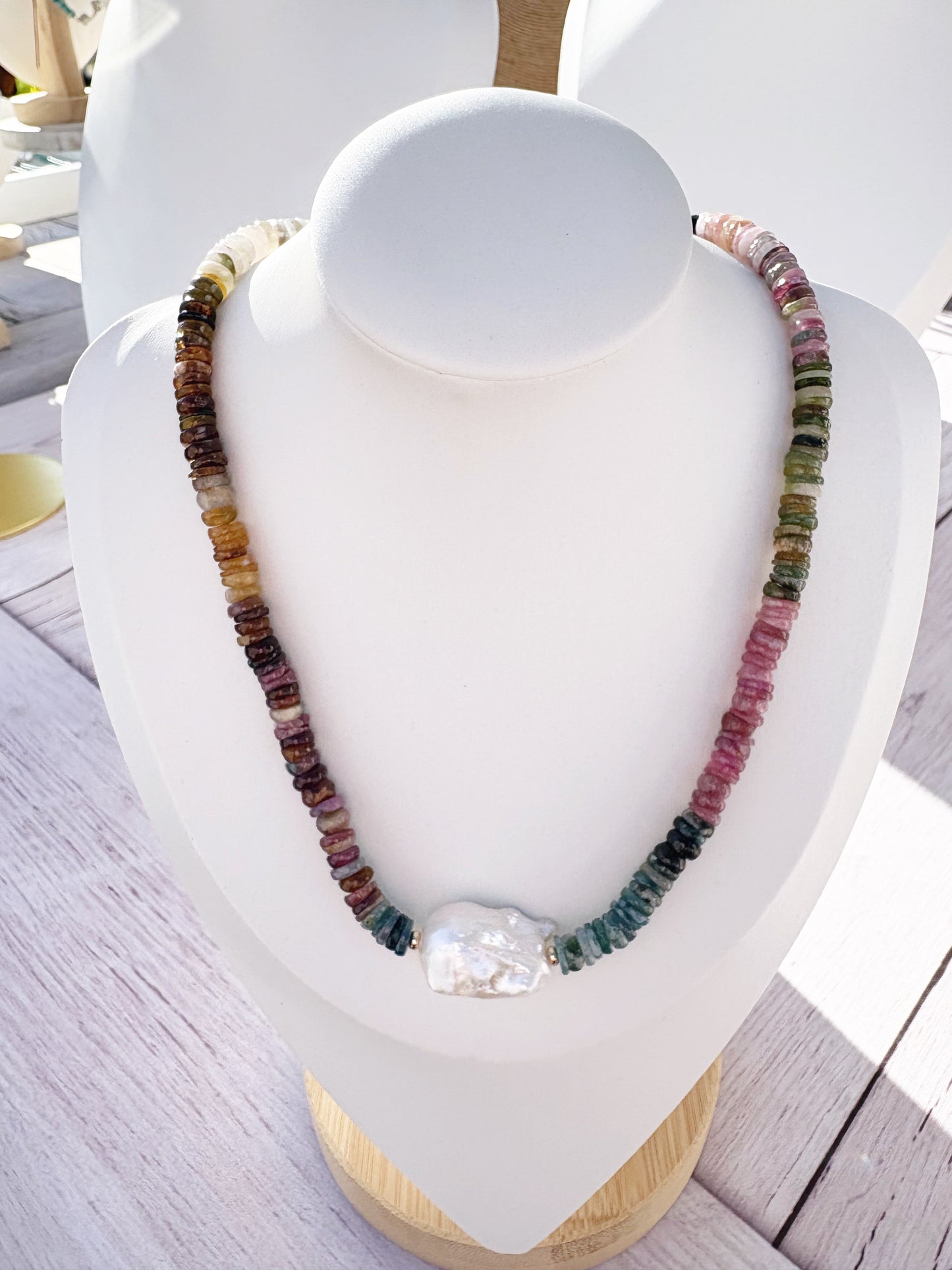 Tourmaline and Pearl Necklaces