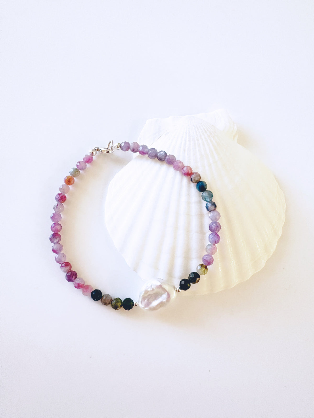 Tourmaline and Nugget Pearl Bracelet