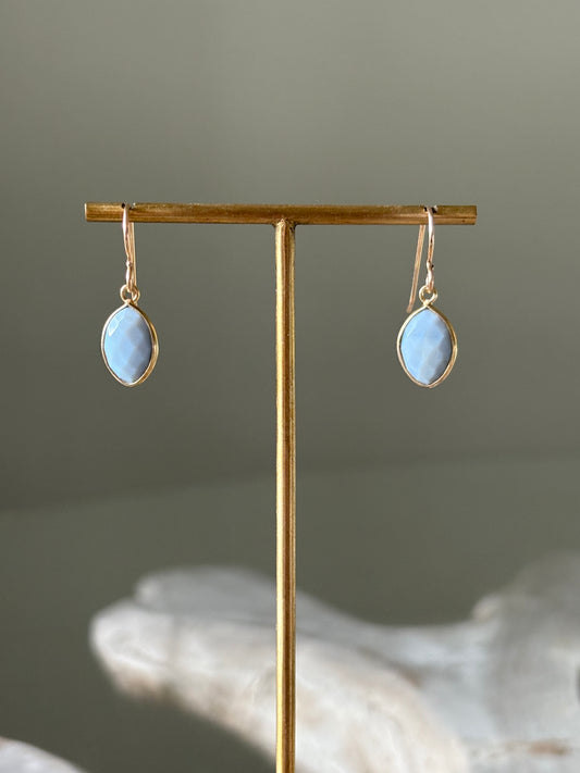 Larimar Gold Earrings