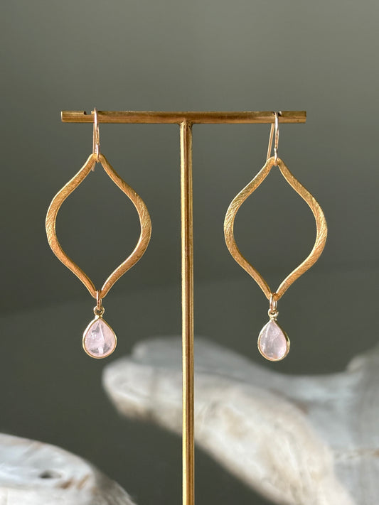 Rose Quartz Marquise Earrings