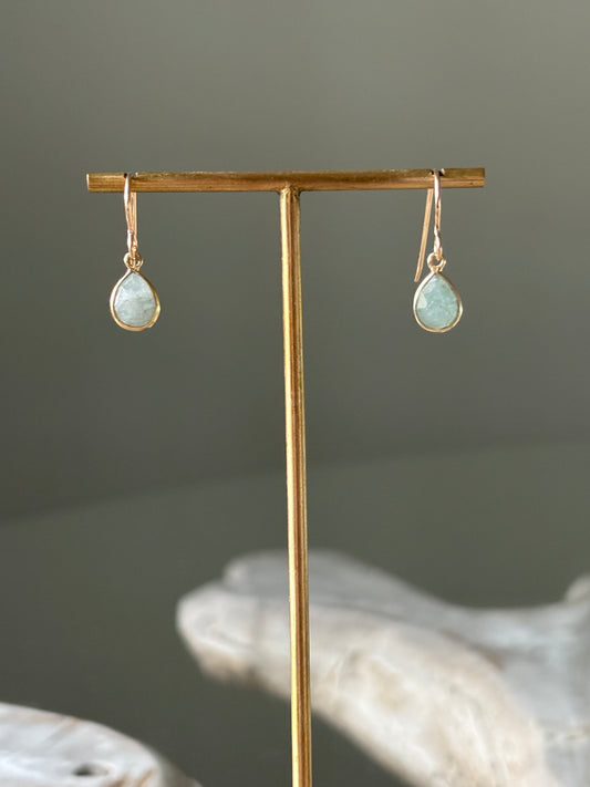 Aquamarine Gold Earrings