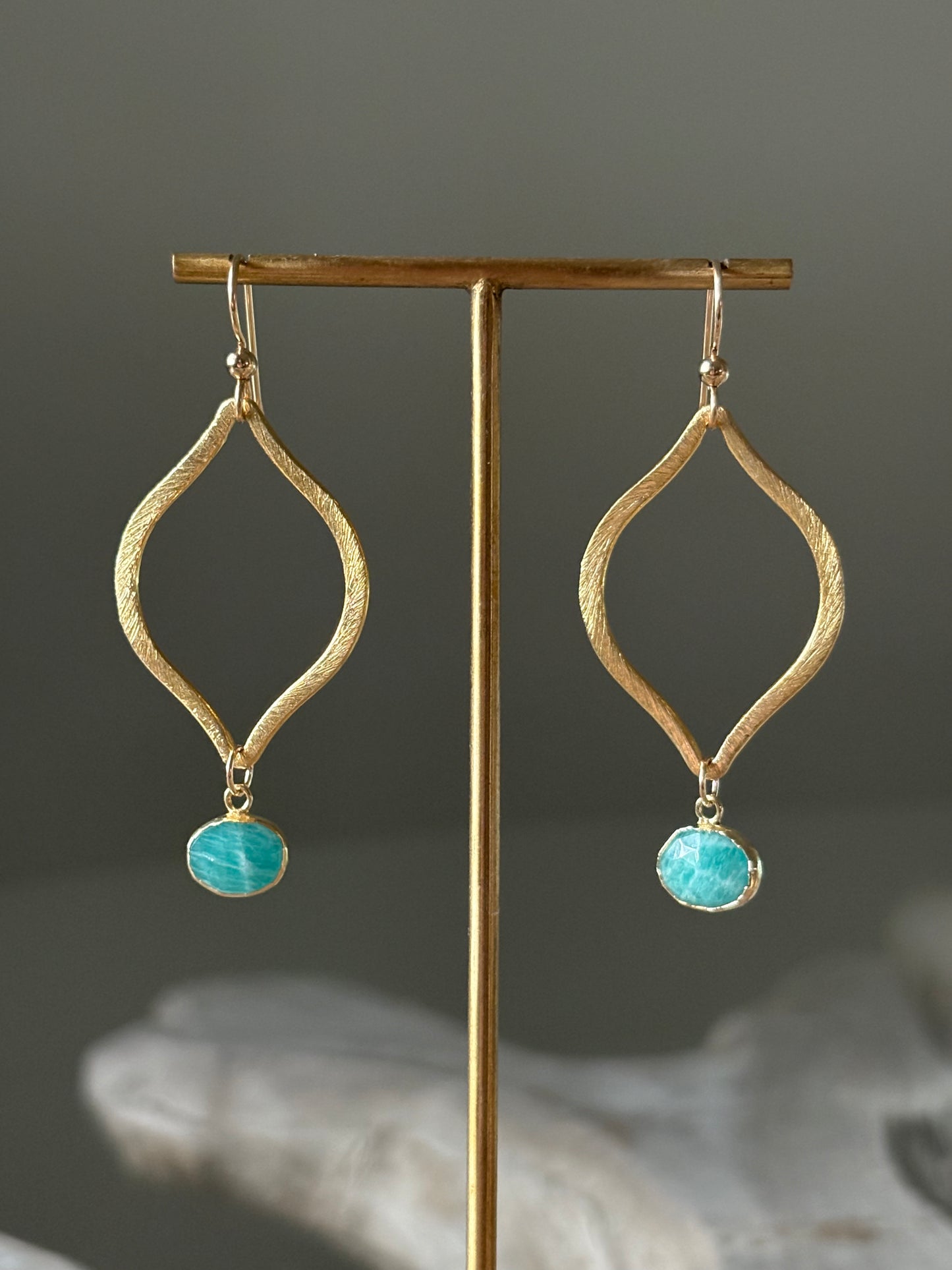 Amazonite Marquise Earrings