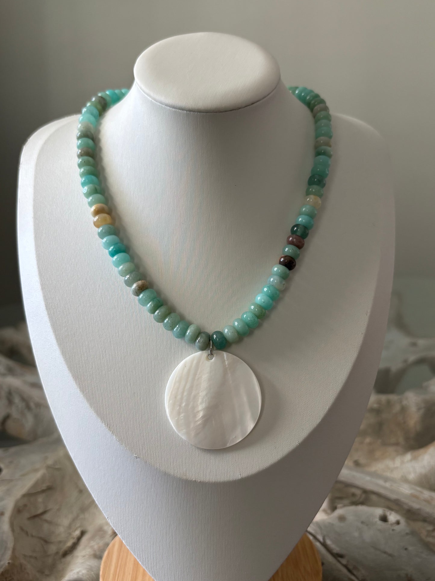 Amazonite and Mother of Pearl Necklace