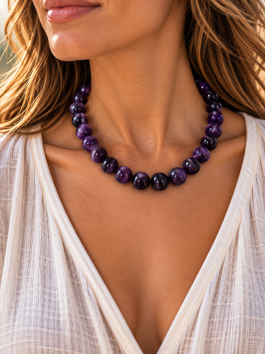 14mm Amethyst Necklace