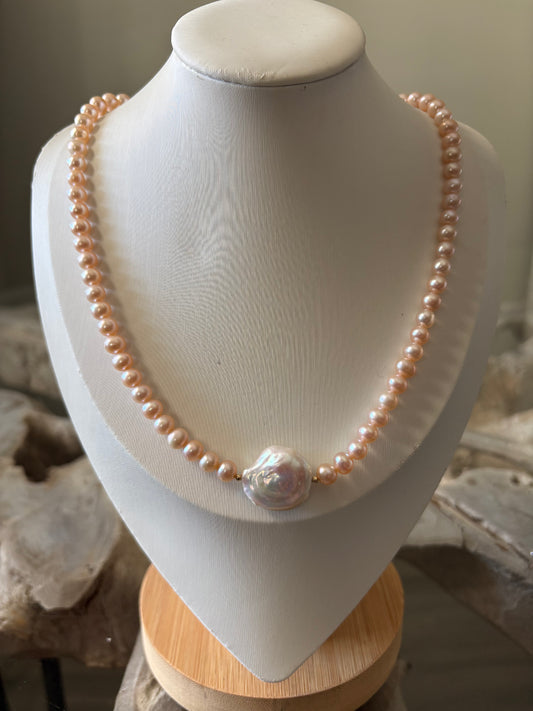 Mauve Pearl Necklace