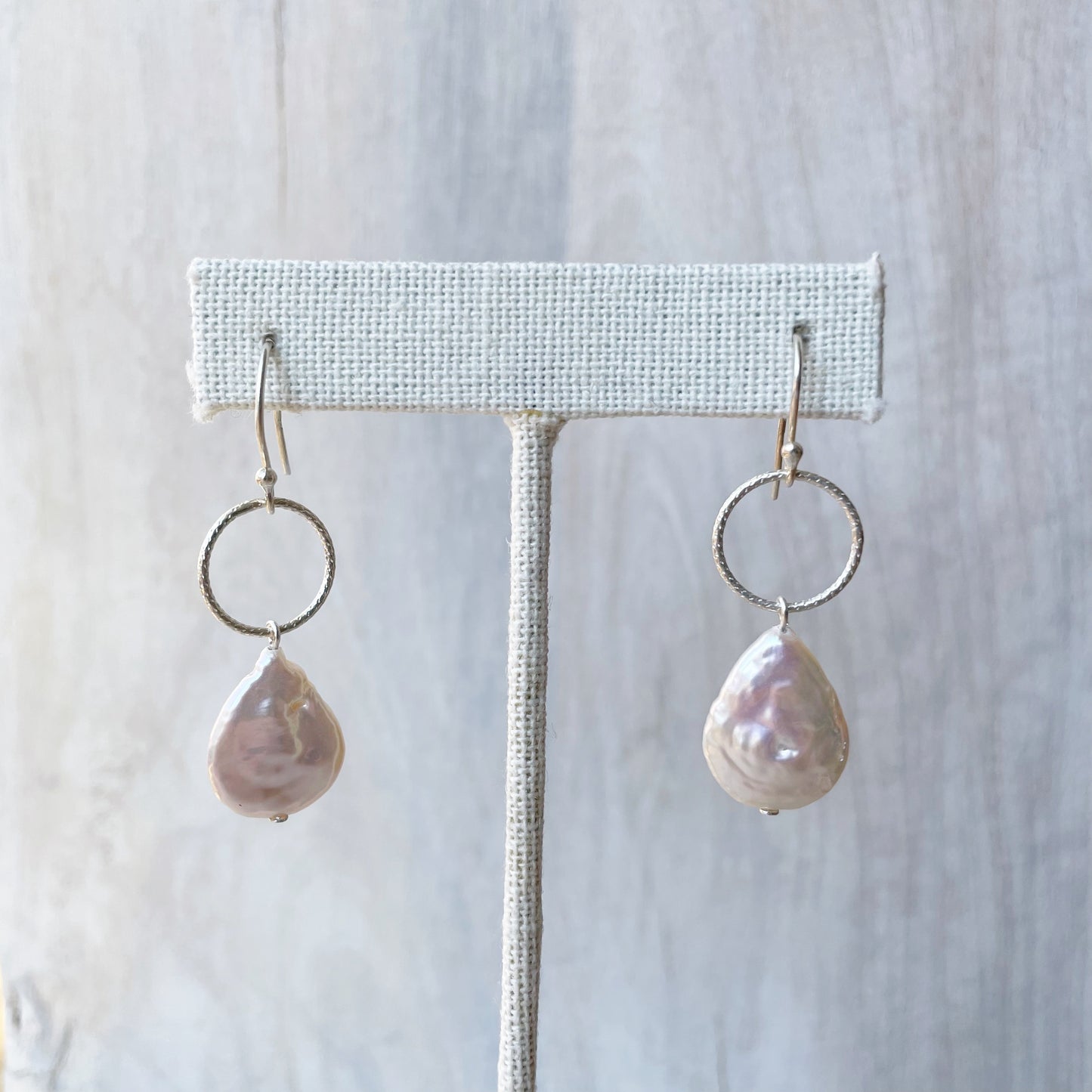 Teardrop Pearl Hoop Earrings
