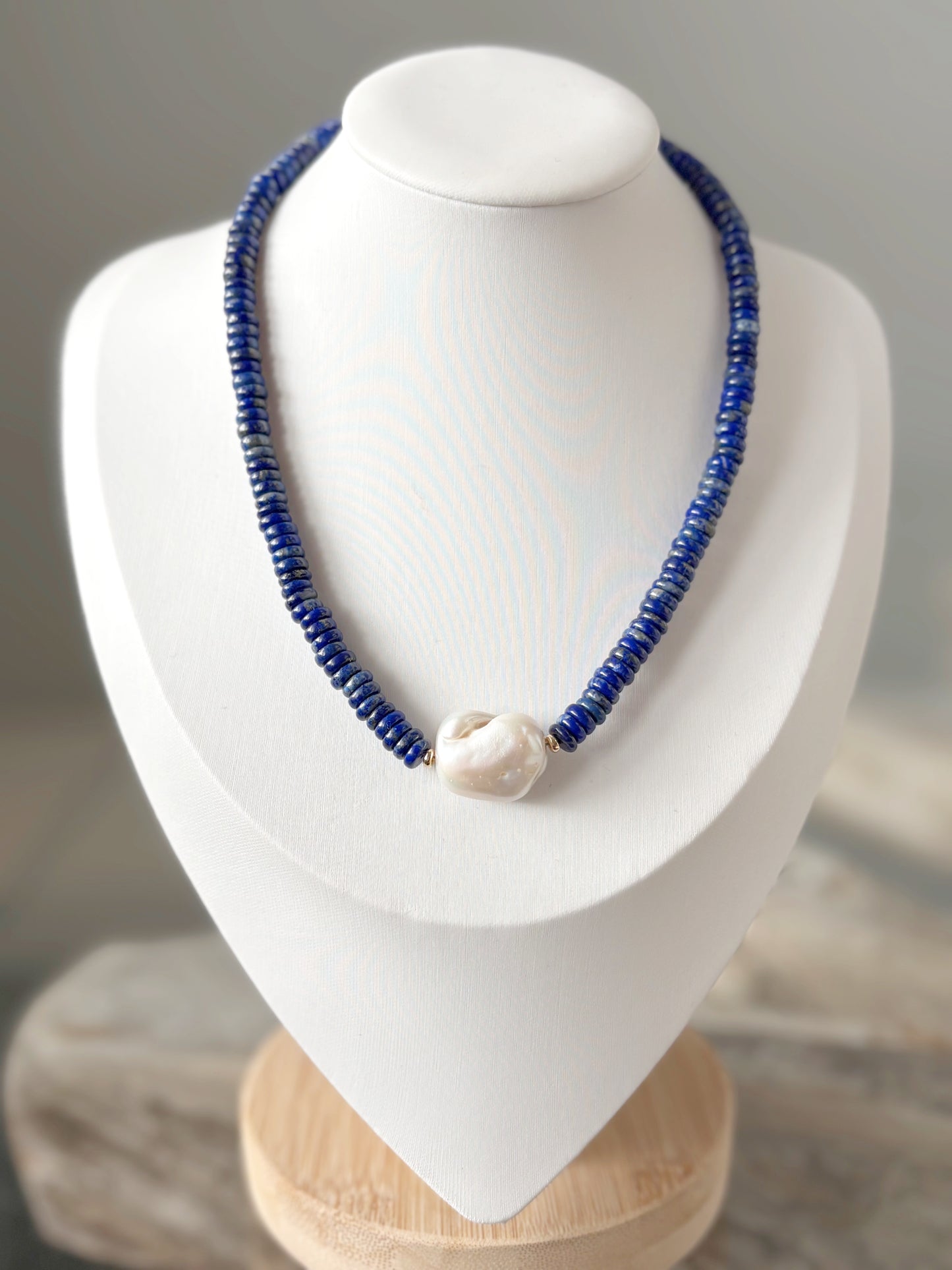 Lapis and Pearl Necklace