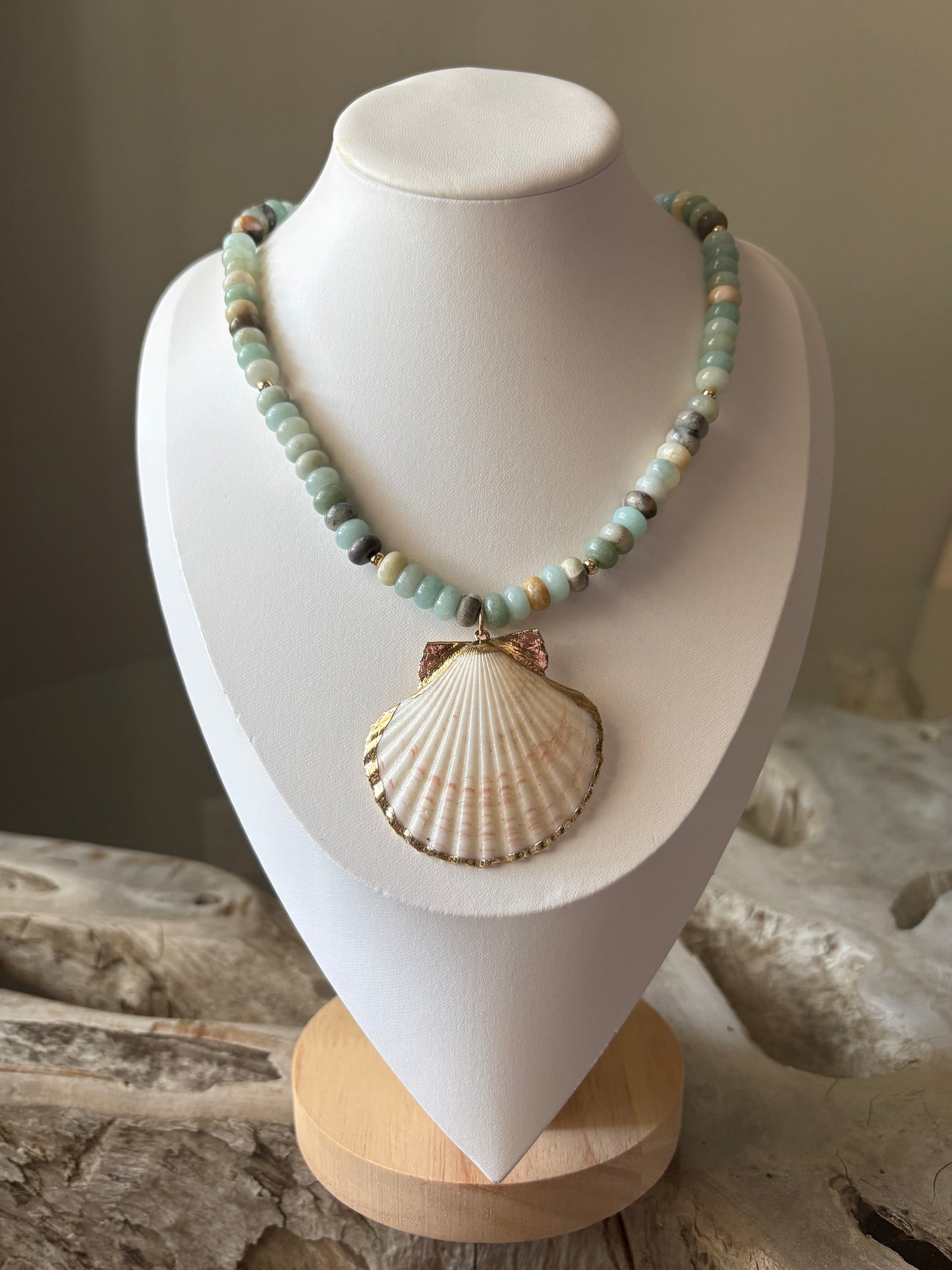Amazonite Shell Necklace